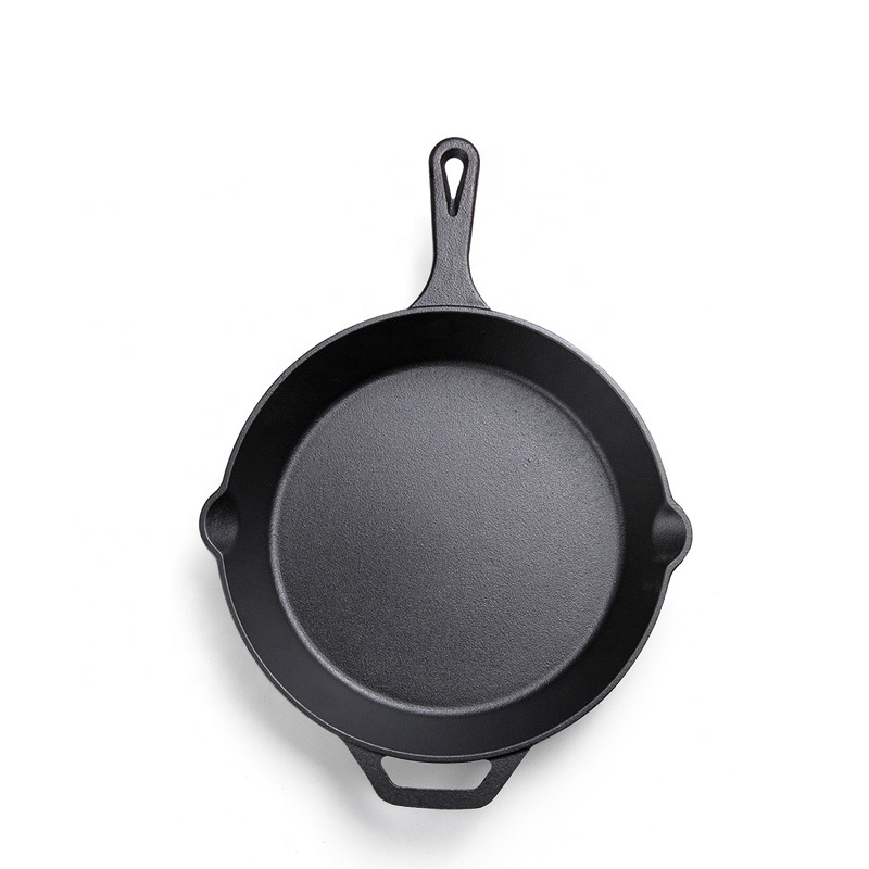 2022 wholesale price Cast Iron Cook Pot Pan Set - cast iron frring pan cast iron steak pan with oil mouth – Baichu