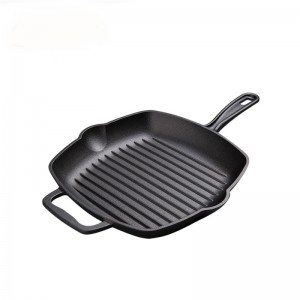Cast iron grill pan plate pre-seasoned pan
