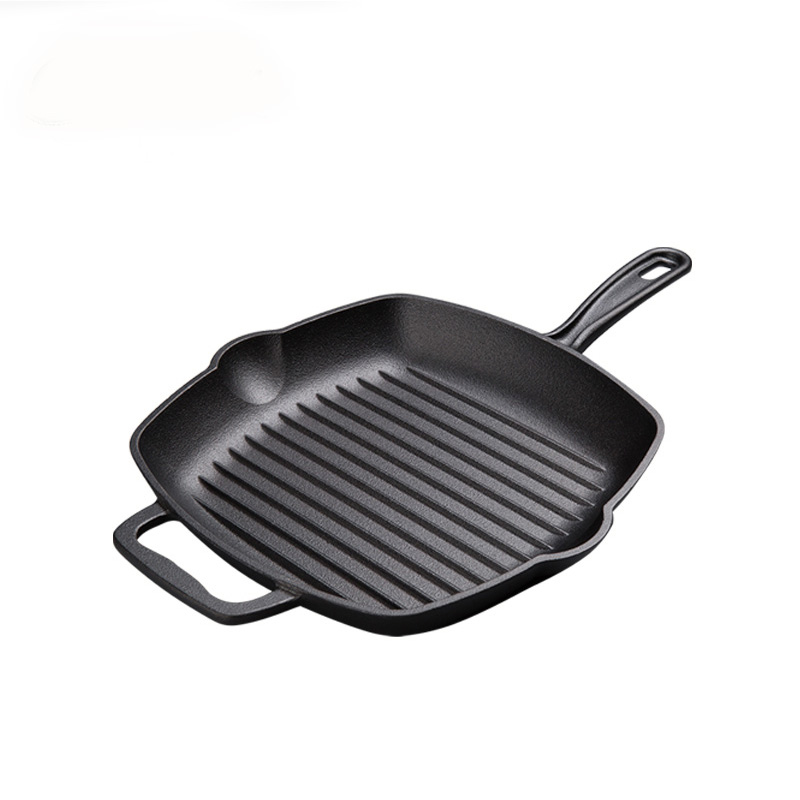 Factory wholesale High Quantity Skillet Pan - Cast iron grill pan plate pre-seasoned pan – Baichu