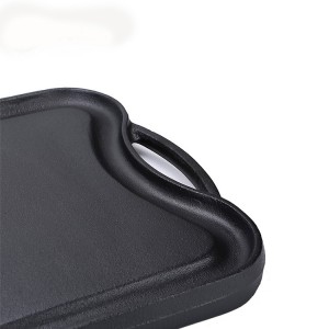Cast iron BBQ griddle plate with reversible side