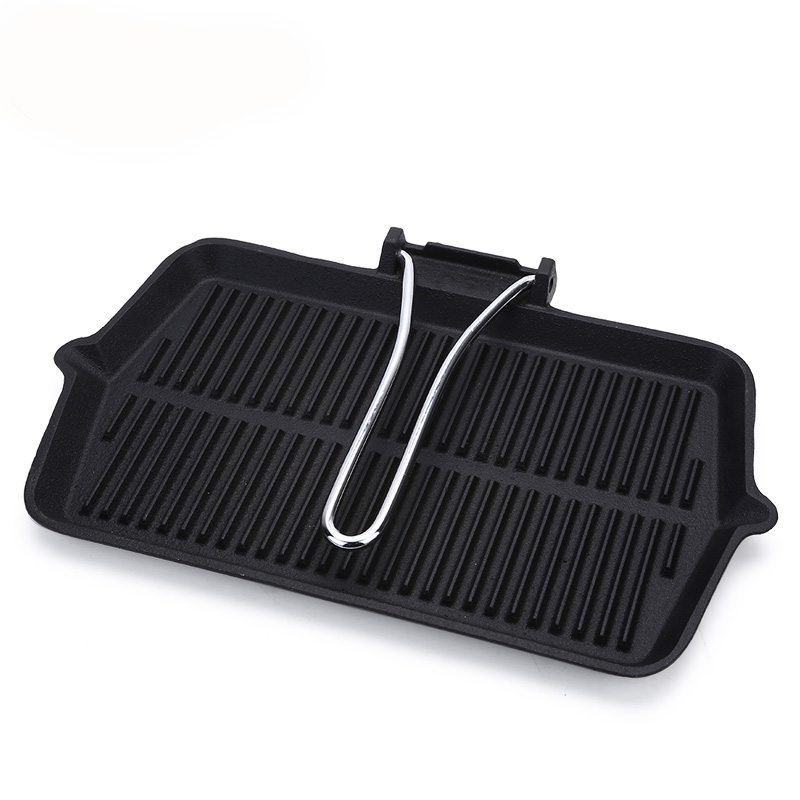 Cast iron griddle with folding SS handle Featured Image