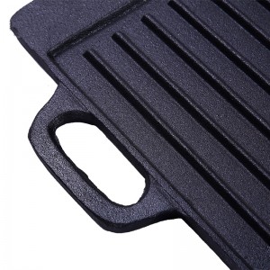 Hot sell Outdoor Cast Iron Double side Reversible Griddle BBQ Grill pan