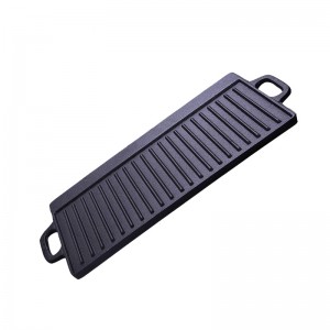 Hot sell Outdoor Cast Iron Double side Reversible Griddle BBQ Grill pan