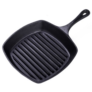 Cast iron pre-seasoned grill pan with 10inch