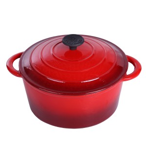 Cast iron enamel coating dutch oven casserole with 8.6/9.5/1.23inch