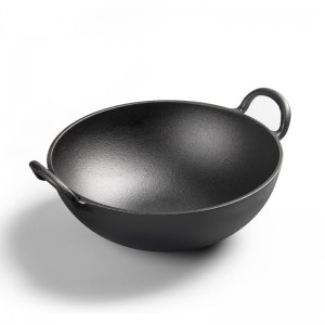 cast iron chinese wok with ear handel