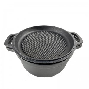 cast iron 2-in-1 combo pan and pot