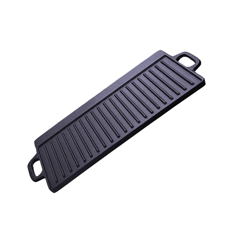 Cheap price Enamel Pan Set - cast iron griddle pan double side 45cm – Baichu