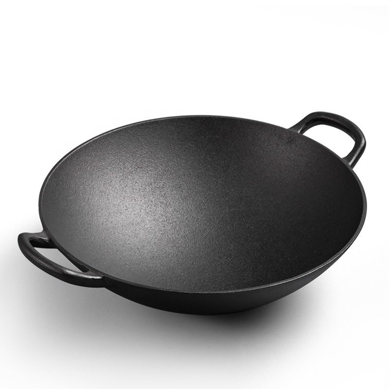 Cast iron pre-seasoned wok with big size Featured Image