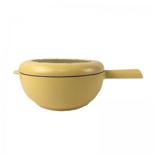 7.8” Cast iron enamel fondue set with forks