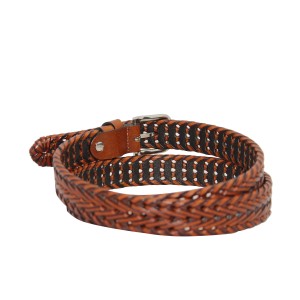 Classic braided leather belt for a polished look 25-23466