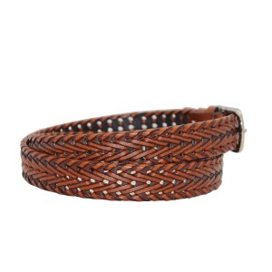 Classic braided leather belt for a polished look 25-23466