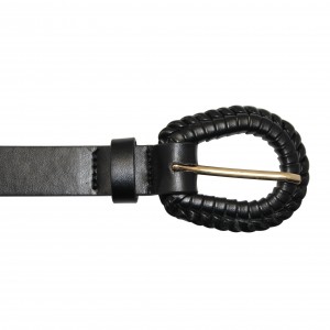 Classic Black Leather Belt for Women 25-23659