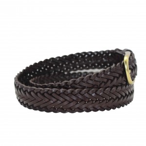 Sleek braided leather belt, ideal for formal and casual wear 30-231066