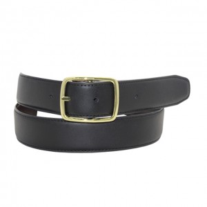 Simple Leather Belt with Engraved Buckle 35-22034