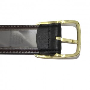 Simple Leather Belt with Engraved Buckle 35-22034