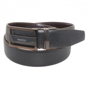 Custom Logo OEM Pin Buckle Belt Men Cowhide Genuine Leather Belts Rotatable Reversible Double Side Business Dress Belt 35-22146