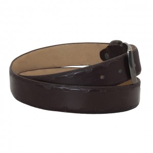 Casual Leather Belt with Brushed Nickel Buckle