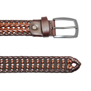 Classic braided leather belt, an essential addition to your collection 35-23419A