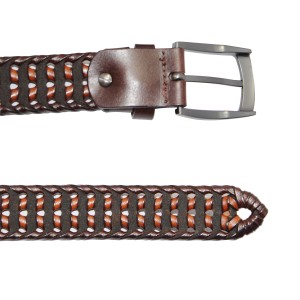 Classic braided leather belt, an essential addition to your collection 35-23419A