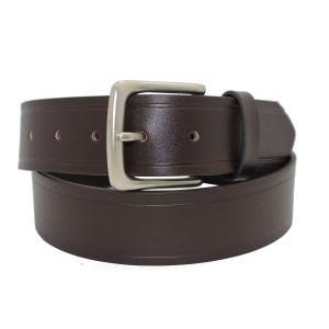 Distressed Brown Leather Jeans Belt with Unique Texture 40-23404