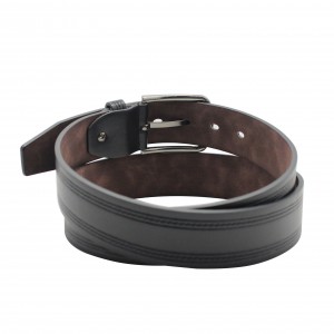 Brown Belt with Silver Buckle for Casual Denim 40-23546