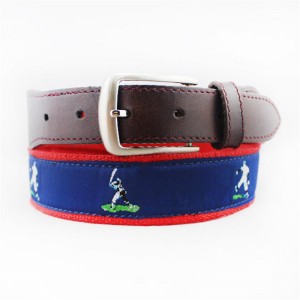 Polo Belt Hand-Stitched leather Unisex Designer Belts for Men 35-15379