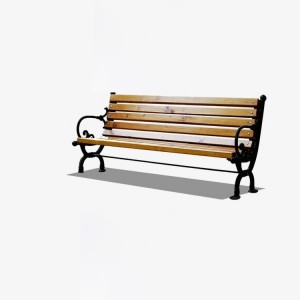 Customized Bamboo Park Bench Insect Prevention Cast Iron Frame Stylish Appearance