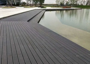 Eco Waterproof Bamboo Floor Tile , Hardwood Deck Tiles 18mm Thickness