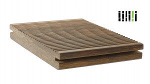 Fossilized Dark Wood Pool Deck , Natural Bamboo Outdoor Patio Tiles Non Slip