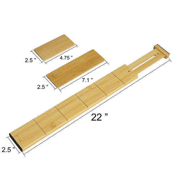 Nero Adjustable Bamboo Drawer dividers