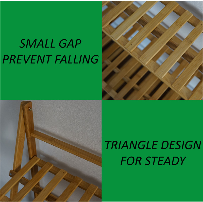 Portable 3 tier bamboo plant stand