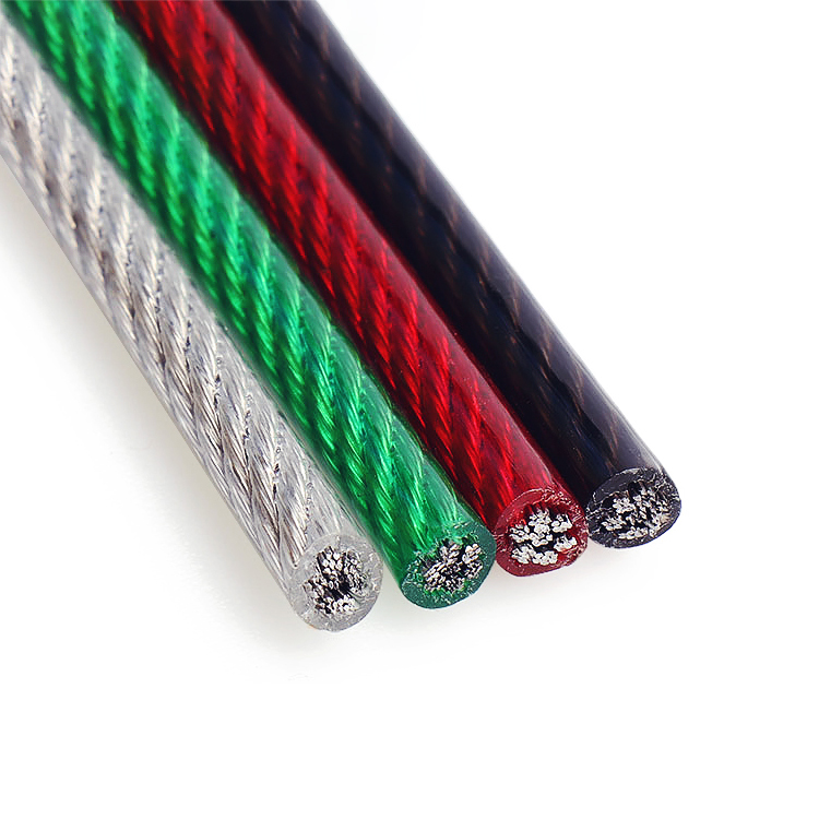 Plastic coated steel wire rope 3mm 4mm 5mm PVC/PU/NYLON coated galvanized steel wire cable Featured Image
