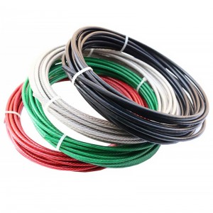 Colorful coated steel wire rope PVC PU Nylon coating galvanized wire cable