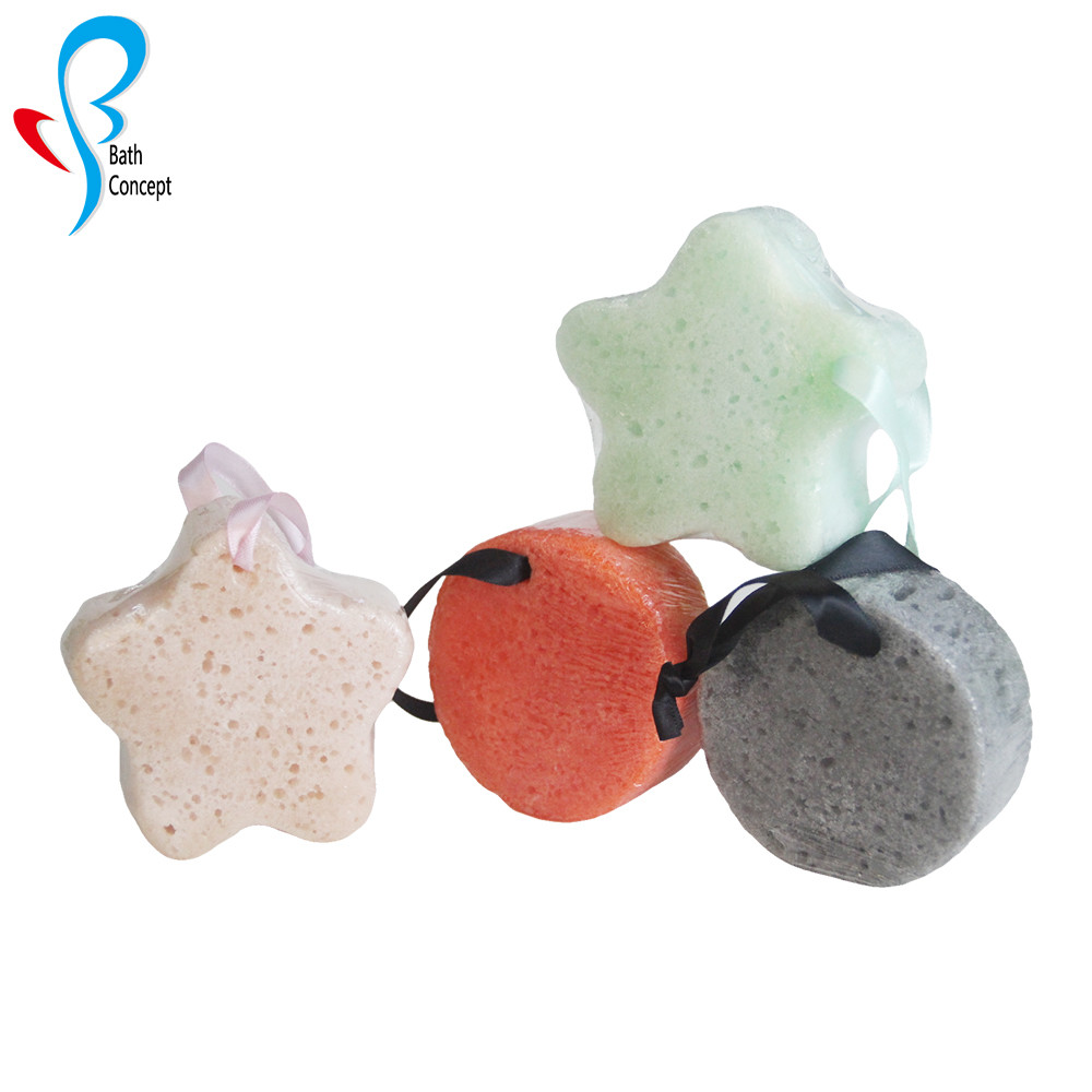 Factory hot selling fresh fruit scented sponge soap naturel artisanal bath body wash sponge with soap inside (4)