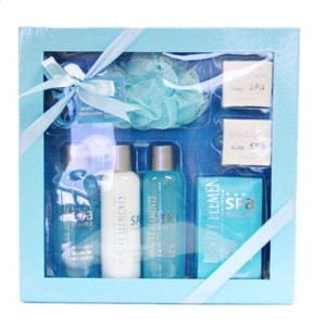 Hot selling hotel best cleaning bath luxury gift set beauty sea bule natural organic body and bath gift set