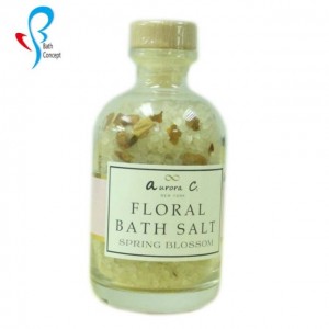 Wholesale luxury epsom salt bath exfoliating skin gift spa healing crystal aromatherapy vegan scented bath salt with flowers