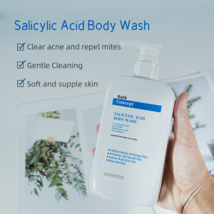 OEM Exfoliating Hydrating Smooth Remove back pimples body wash 2% salicylic acid shower gel