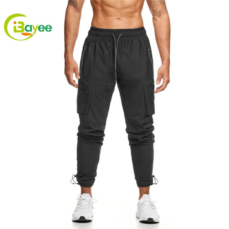 Free sample for Men Stringer Vest - custom logo zip pocket sweatpants men – Bayee