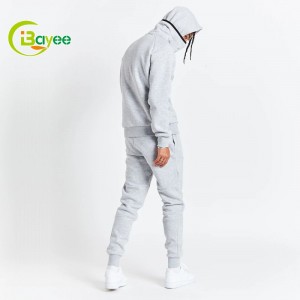 High Neck Design Pullover Hoodie with Zip Pocket