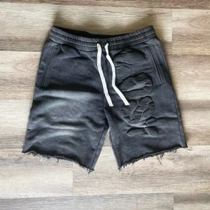 Custom Vintage 100%Cotton Men’s 3D Puff Printing Shorts