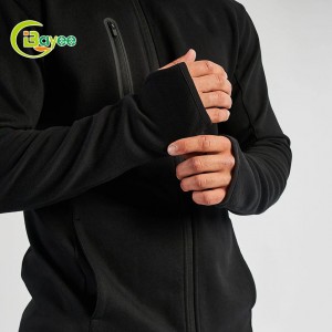 Men Slim Fit Full Zip Tracksuit with Fingle Hole Design