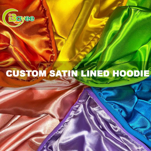 Satin Lined Printing Logo Zip Hoodies