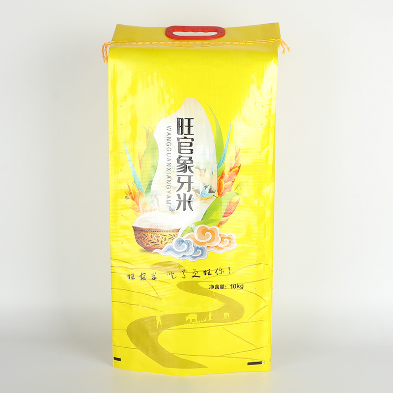 Factory 5kg 25kg 50kg Rice Flour  BOPP Laminated PP Woven Bag with Plastic Handle