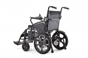 Aluminum Steel Power Stand up Folding Wheel Chair Manual Electric Wheelchair with Flip-up and Height-Adjustable Inclined Armrest