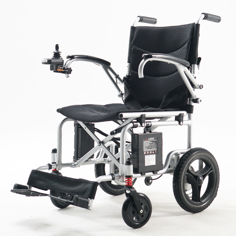 Carga de aluminio ligero Fauteuil Roulant Electrique plegable silla de ruedas eléctrica