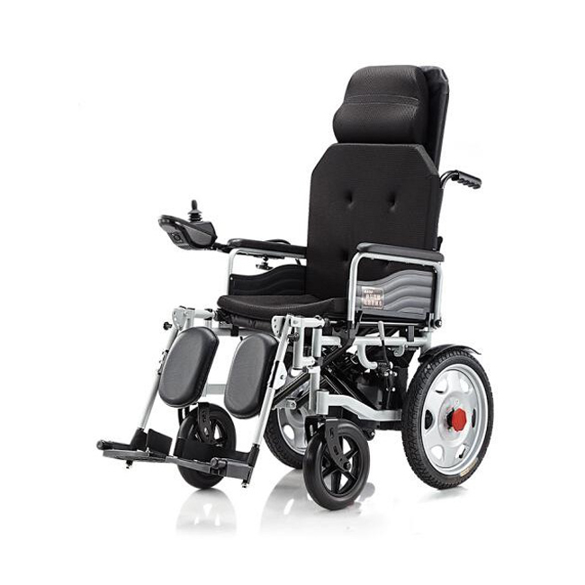 Fauteuil roulant manuel de transport inclinable et léger en aluminium pour personnes handicapées et âgées