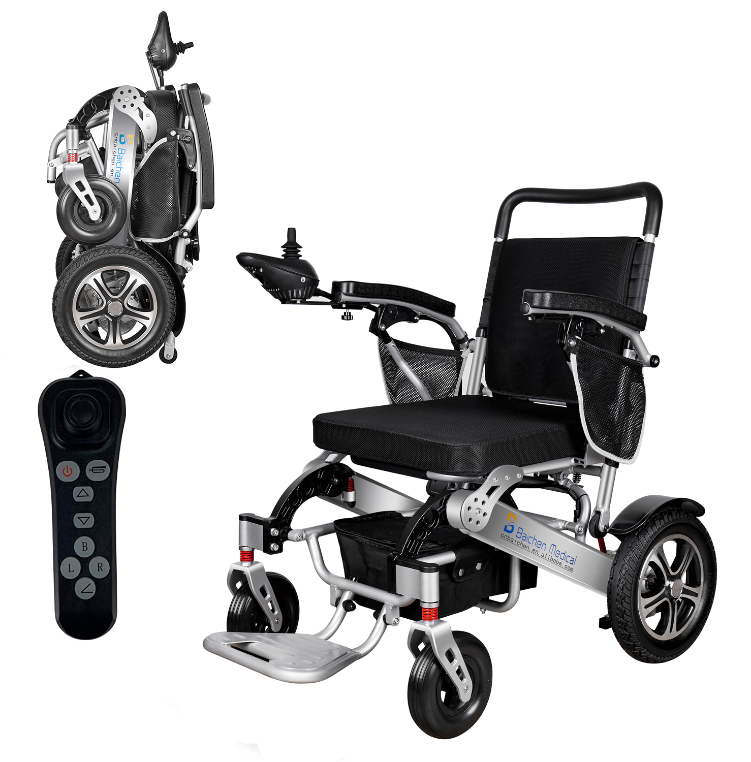 Silla de ruedas manual plegable, ligera, económica y de aleación de aluminio para personas con discapacidad Imagen destacada