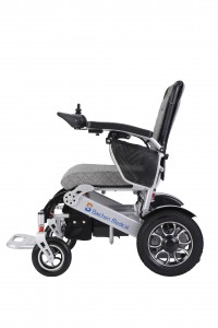 12-Zoll-Rollstuhl mit automatisch verstellbarer Rückenlehne Fauteuil Roulant Electrique, zusammenklappbar, elektrisch
