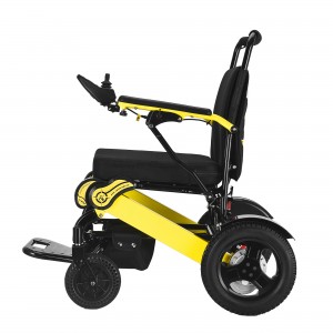 Silla de ruedas plegable de transporte portátil ligera con ruedas de 12 ″ para discapacitados con frenos de mano